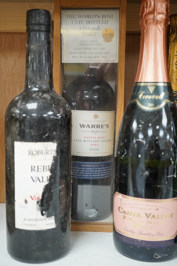 Nine bottles of various champagnes, sparkling wines, ports etc. to include Henriot, Canard-Duchêne, Drappier, Warres, etc. condition - varies externally, storage unknown